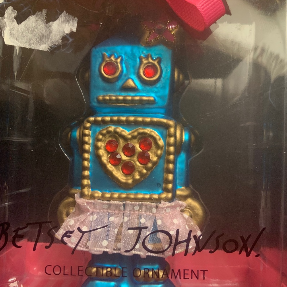 Betsey Johnson Blue Ornament Robot - P2